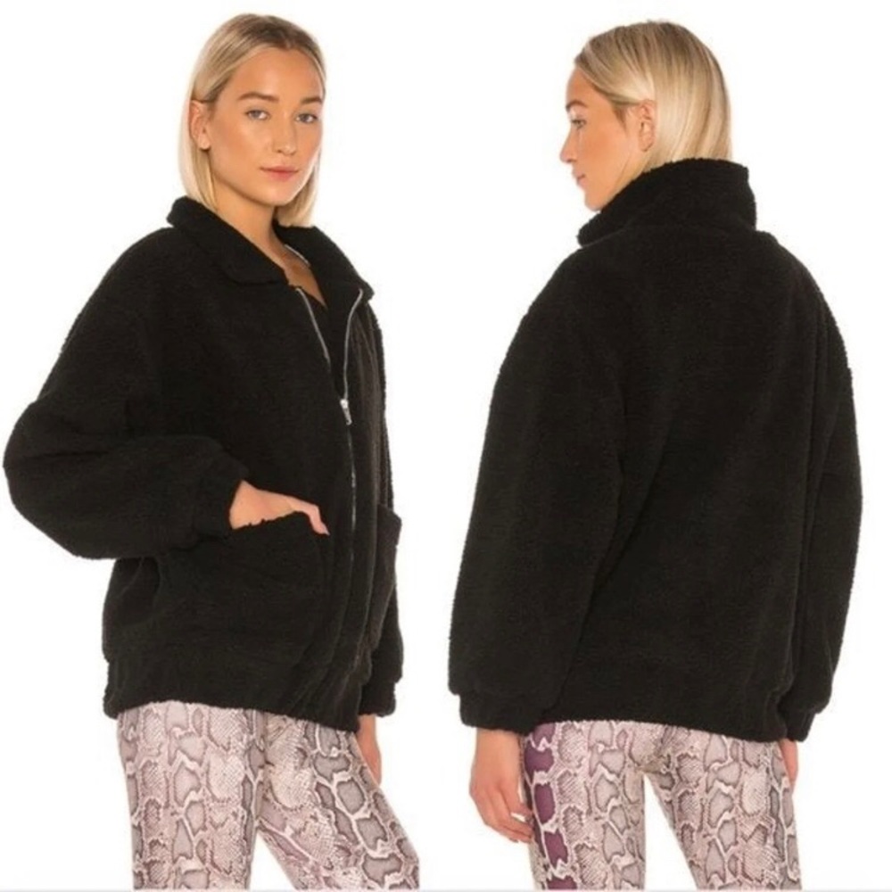 NWT ONZIE GRAY TEDDY SHERPA ZIP UP JACKET - Picture 2 of 2